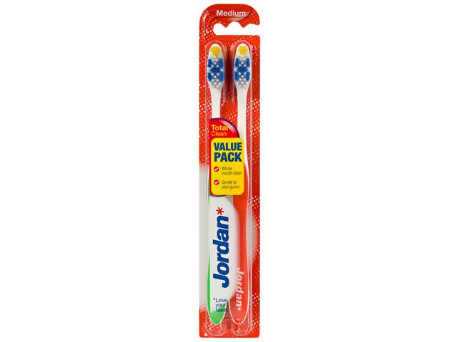 Tandborste JORDAN TotalClean Medium 2/fp