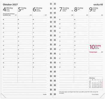 Kalendersats Planner Interplano II 2027 Burde