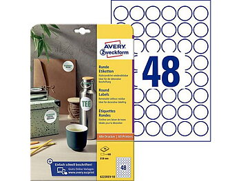 Etikett AVERY avtagbar rund 30mm 440/fp