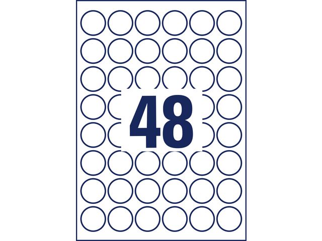 Etikett AVERY avtagb rund 30mm 440/fp