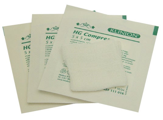 Kompress gasväv 8L Klinion 5 x 5 cm sterila 100 2-pack