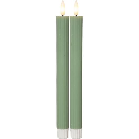 Antikljus STAR T. Stripe grön 25cm 2/fp