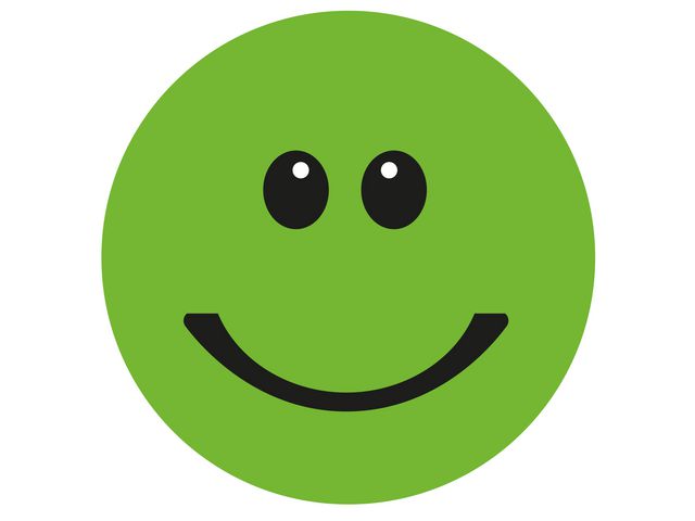 Etikett AVERY smiley 19mm grön 250/fp
