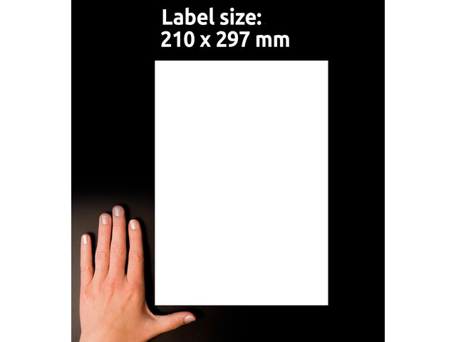 Etikett AVERY Slitst. 210x297mm 50/fp