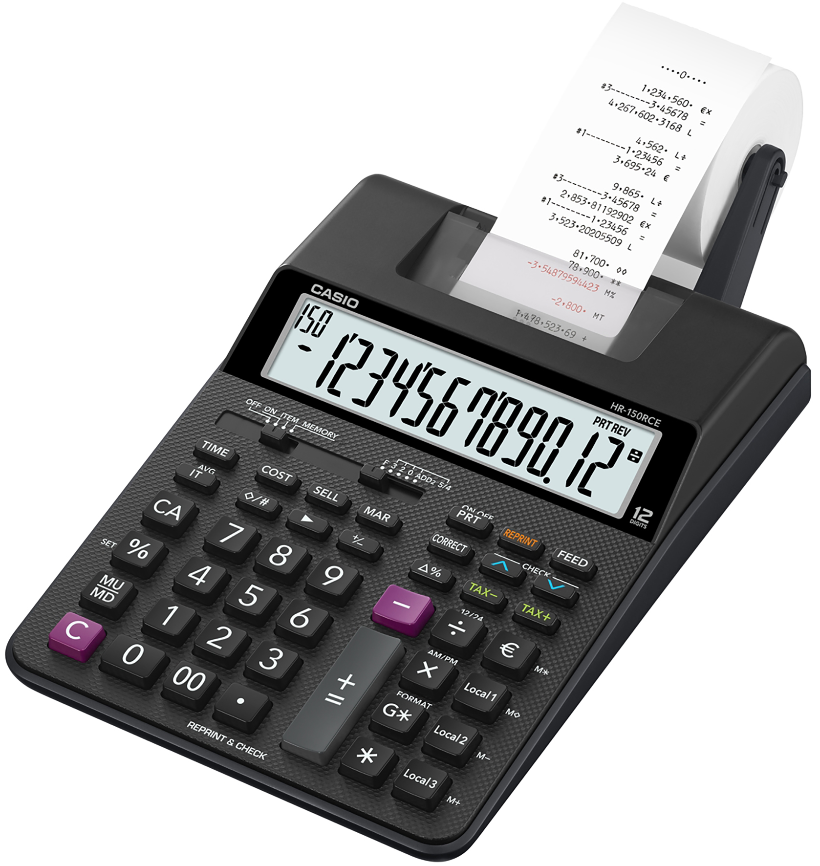 Remsräknare Casio HR-150RCE svart