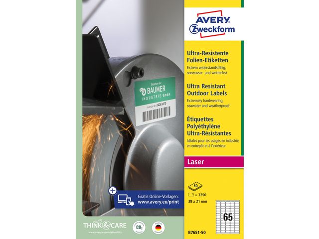 Etikett AVERY WH 38x21mm 3250/fp