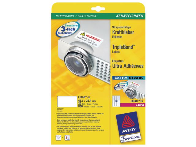 Etikett AVERY Stretch 457x254mm 800/fp