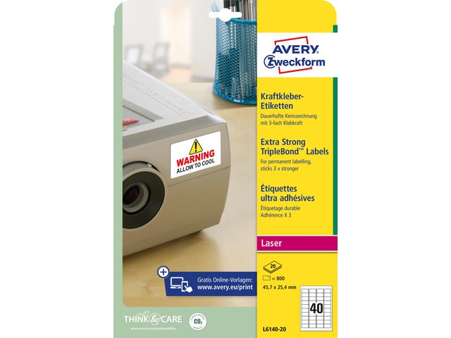 Etikett AVERY WH 457x254mm 800/fp