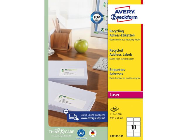 Etikett AVERY återvunn 991x57mm 1000/fp
