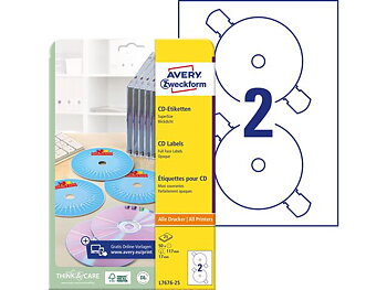 Etikett AVERY CD laser/inkjet 50/fp