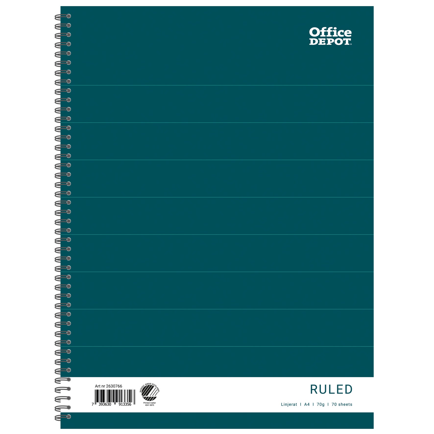 Kollegieblock A4 70 blad 70 g linjerat Office Depot