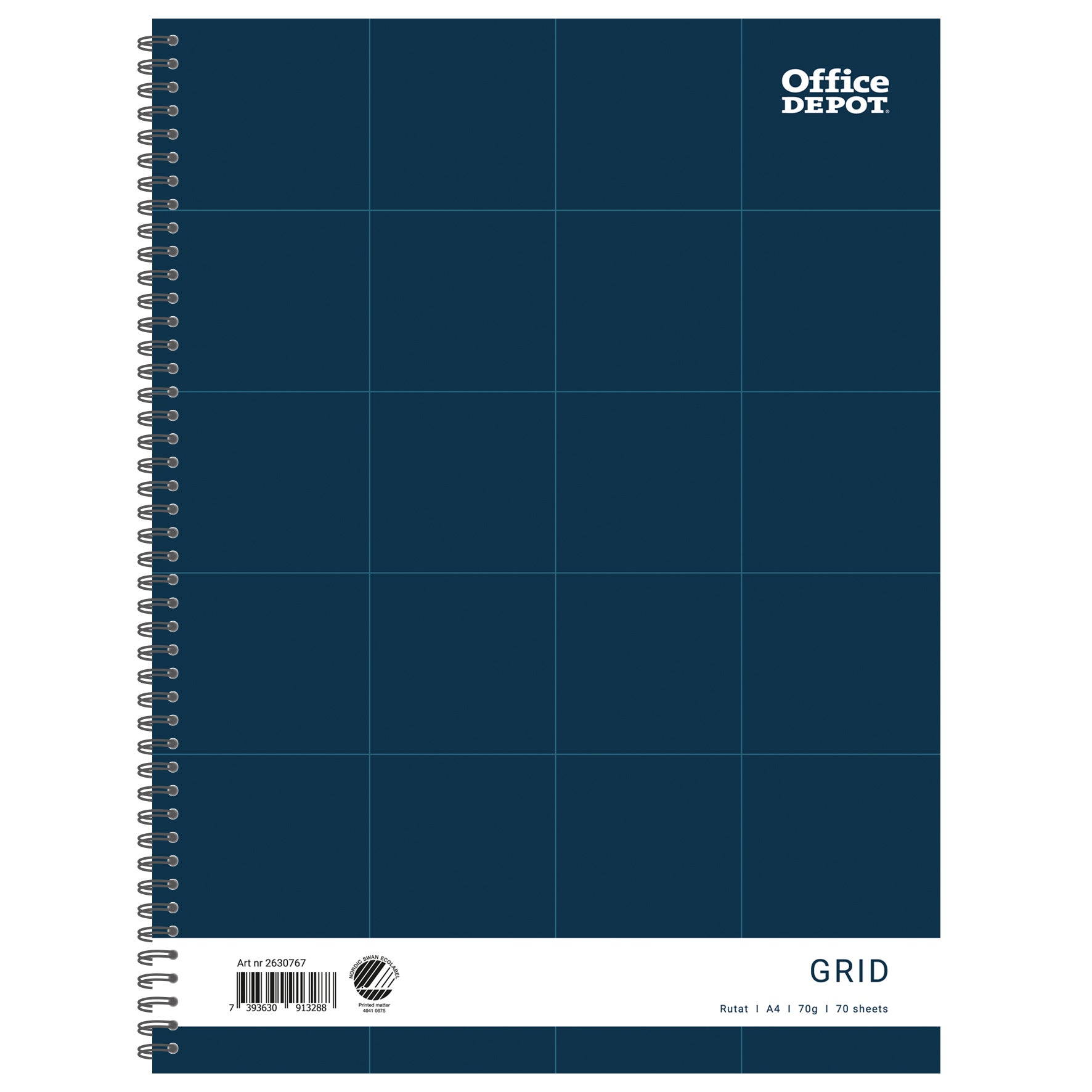 Kollegieblock A4 70blad 70g rutat Office Depot