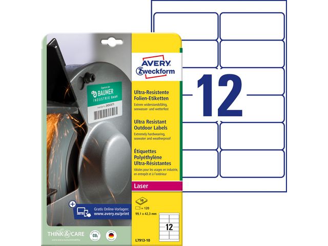Etikett AVERY Stretch 99,1x42,3mm 120/fp