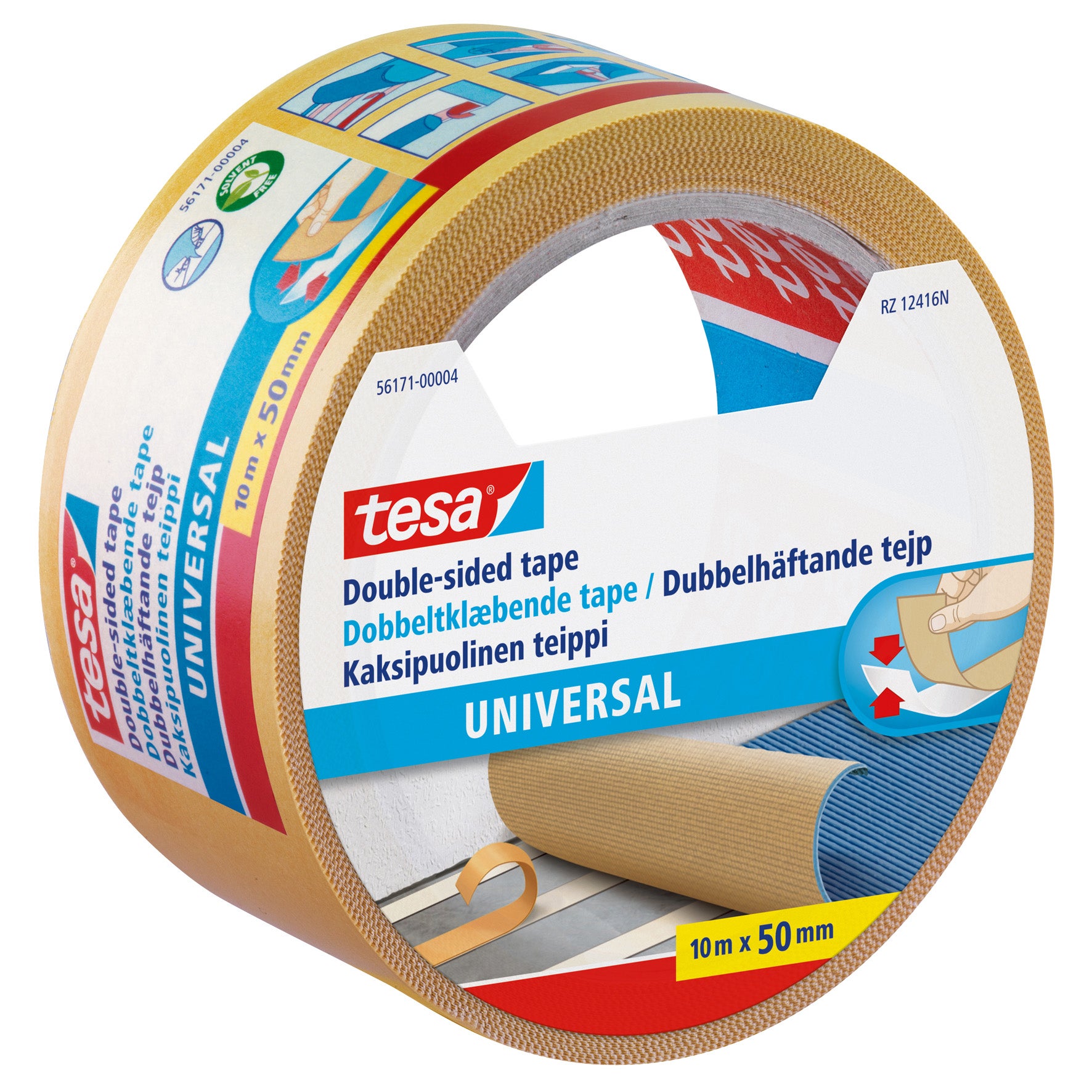 Dubbelh&auml;ftande mattejp 50mmx10m