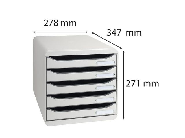 Blankettbox EXACOMPTA BIGBOX 5 lådor grå