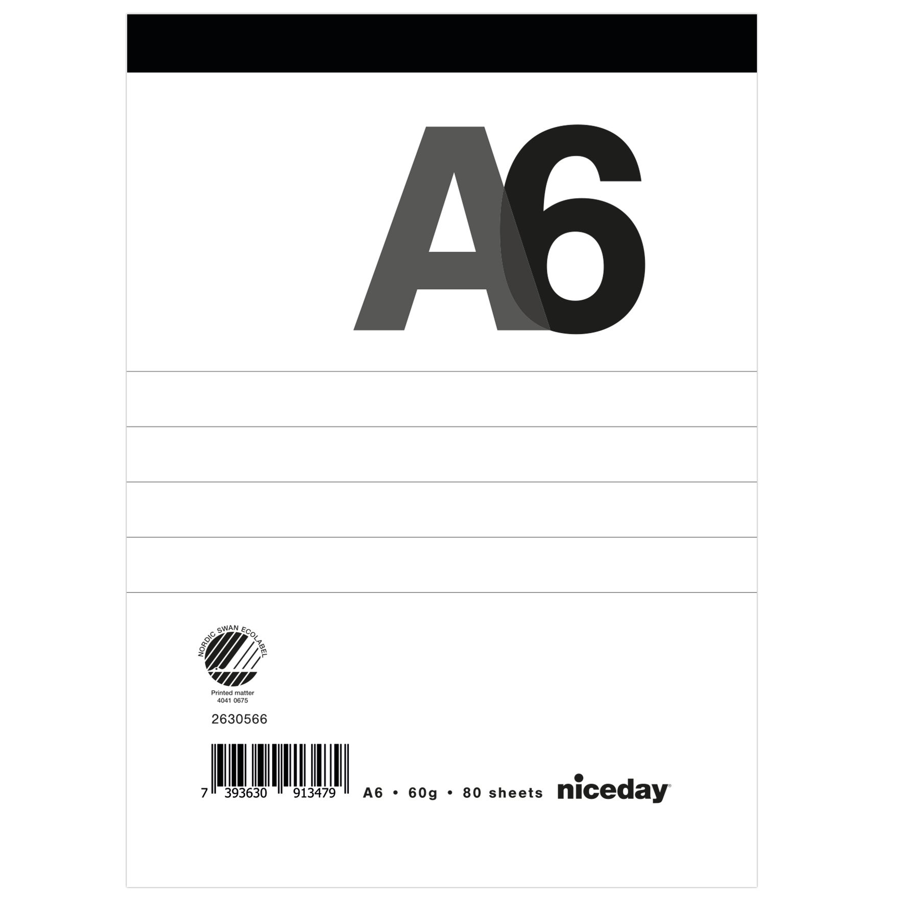 Perforerat block A6 80blad linjerat