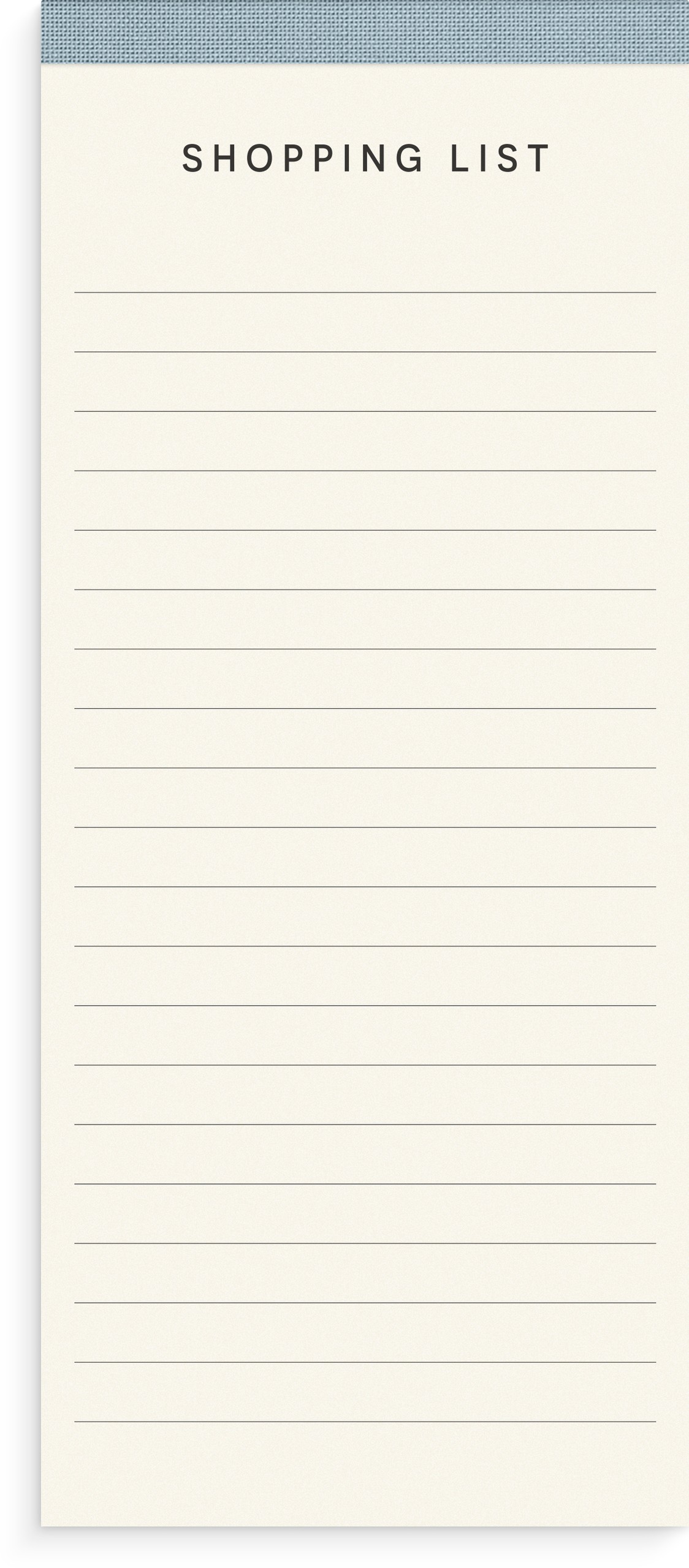 Perforerat block Shoppinglist