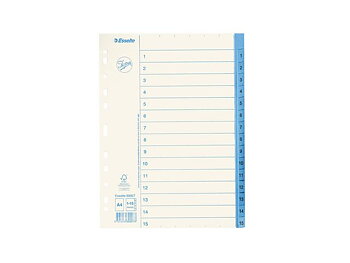Pappregister JOPA A4 1-15 vit/blå