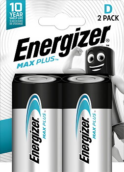 Batteri Max Plus Alk D LR20 2p