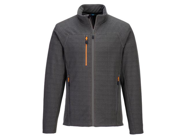 Fleecetröja text zip PW EV480 grå 2XL