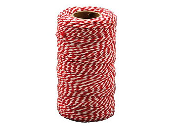 Bomullsnöre röd och vit
