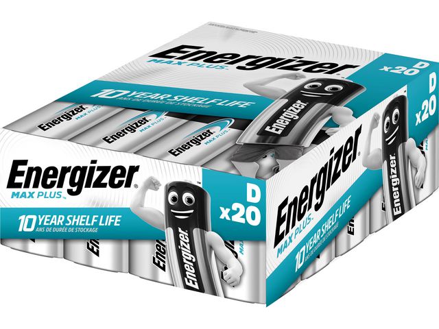 Energizer Batteri Max Plus Alkaliskt D LR20 20-pack