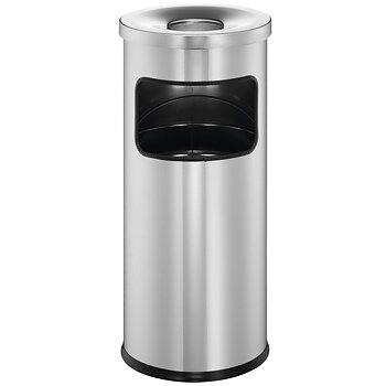 Papperskorg med askkopp 17 liter Safe silver