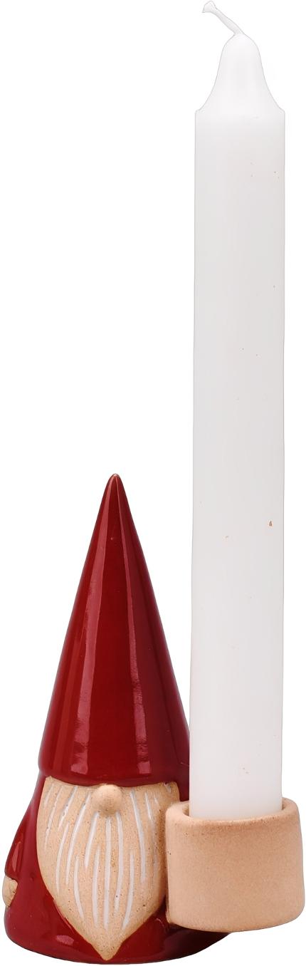 Ljusstake FESTIVE Tomte 10,1cm röd/vit