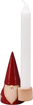 Ljusstake FESTIVE Tomte 10,1cm röd/vit