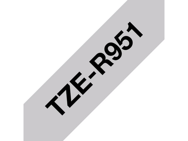 Tape BROTHER TZER951 24mm svart på silv.
