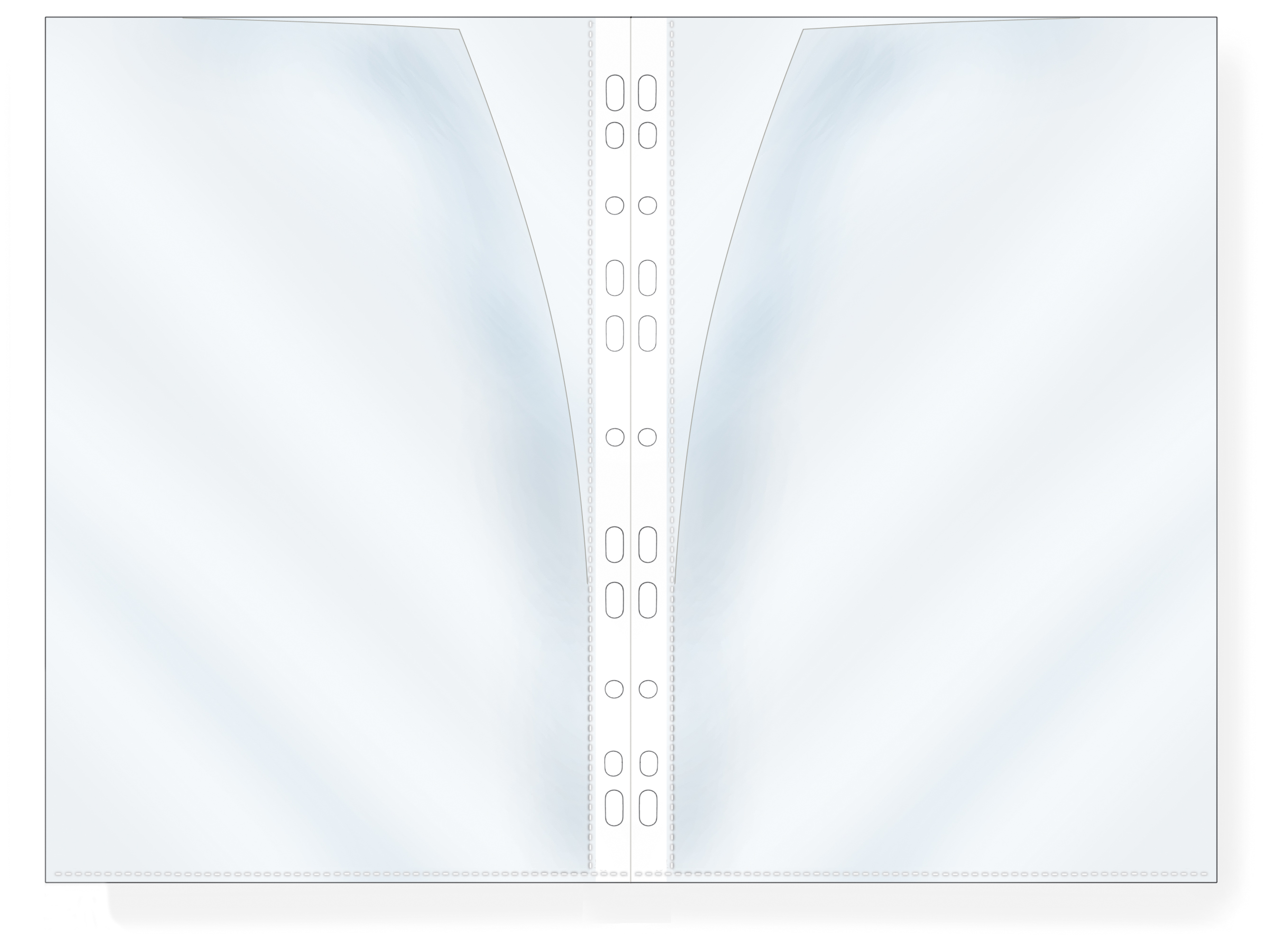 Plastficka dubbelvikt A4 transparent
