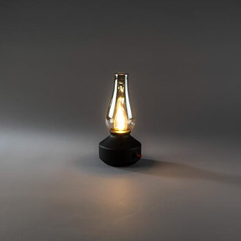 Lykta metall LED 24,5cm svart