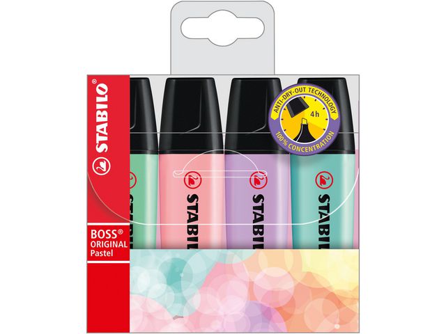 Överstrykningspenna BOSS pastell 4/fp