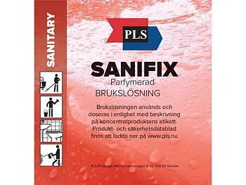 Etikett PLS Brukslösning Sanifix 100/rl