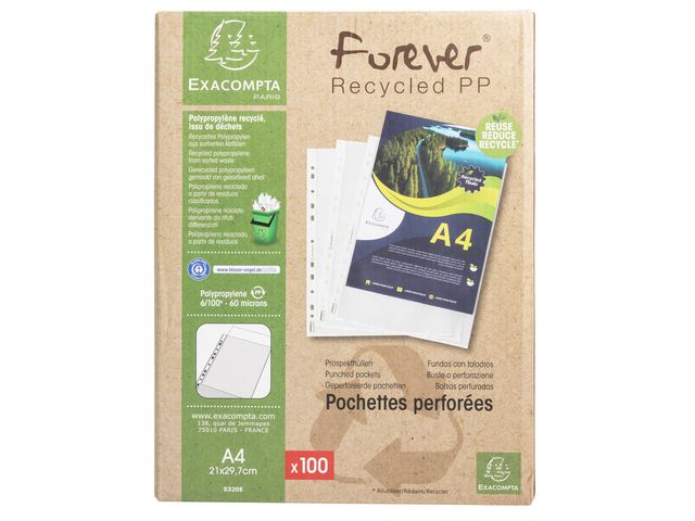 Plastficka A4 återvunnen PP 06 100/fp