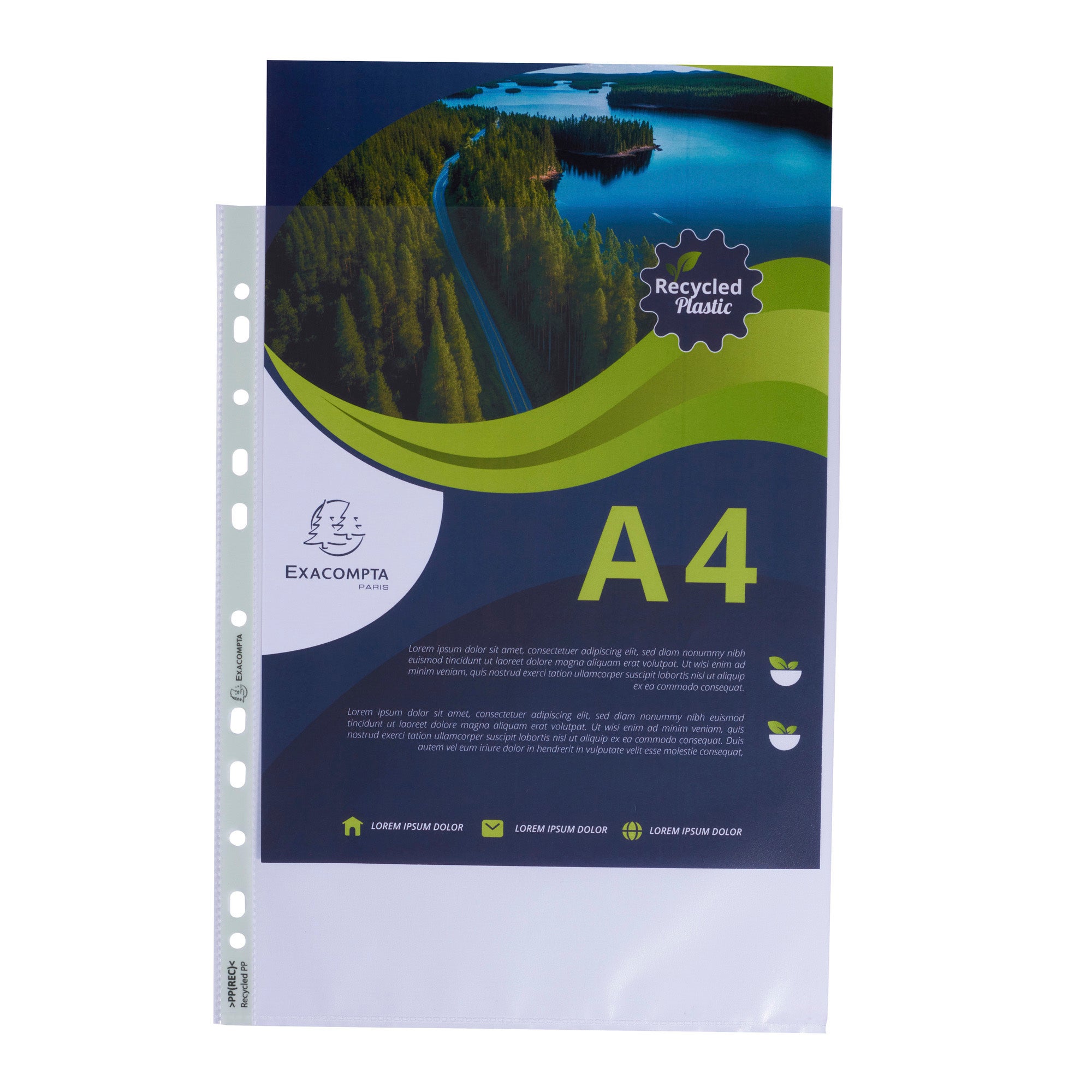 Plastficka A4 återvunnen PP 06 100/fp