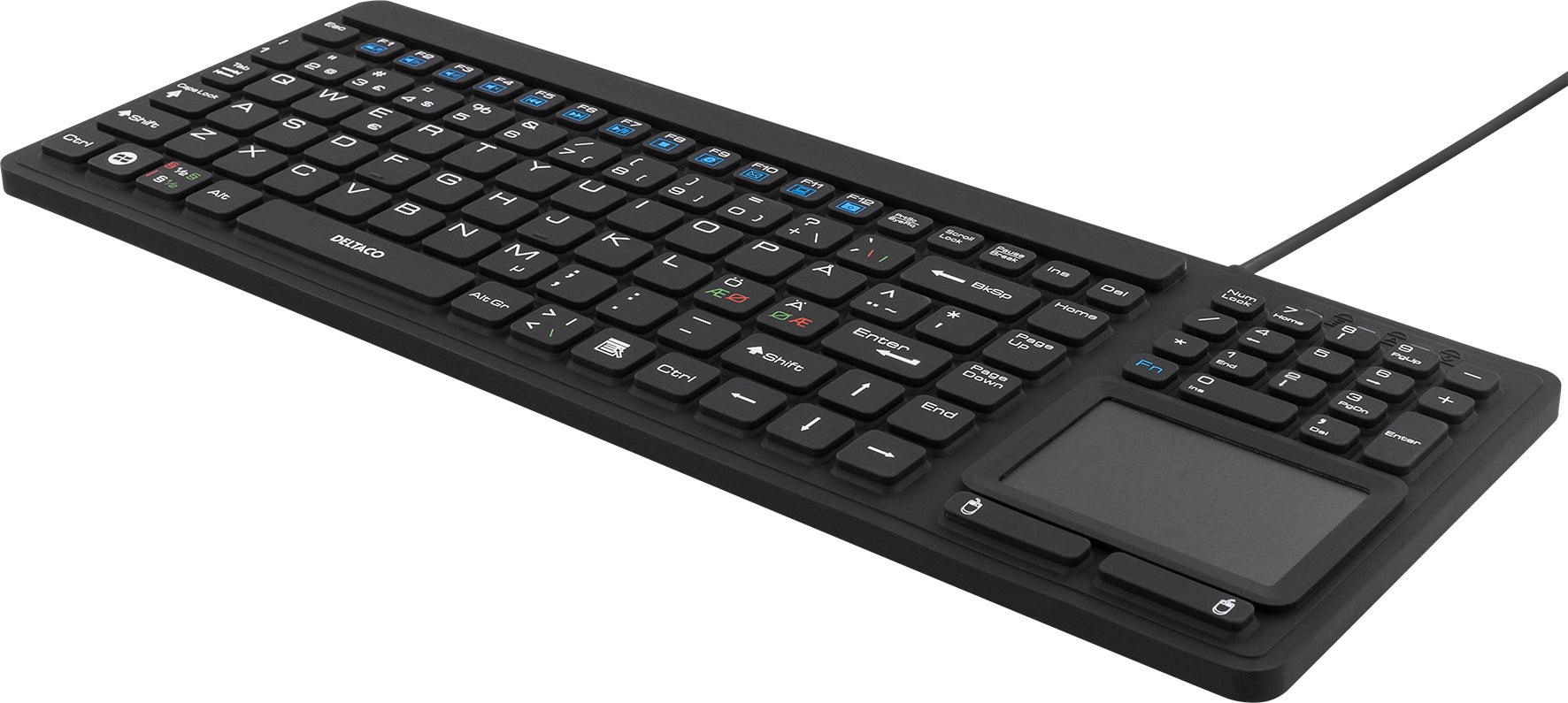 Tangentbord IP68 touchpad Svart Deltaco