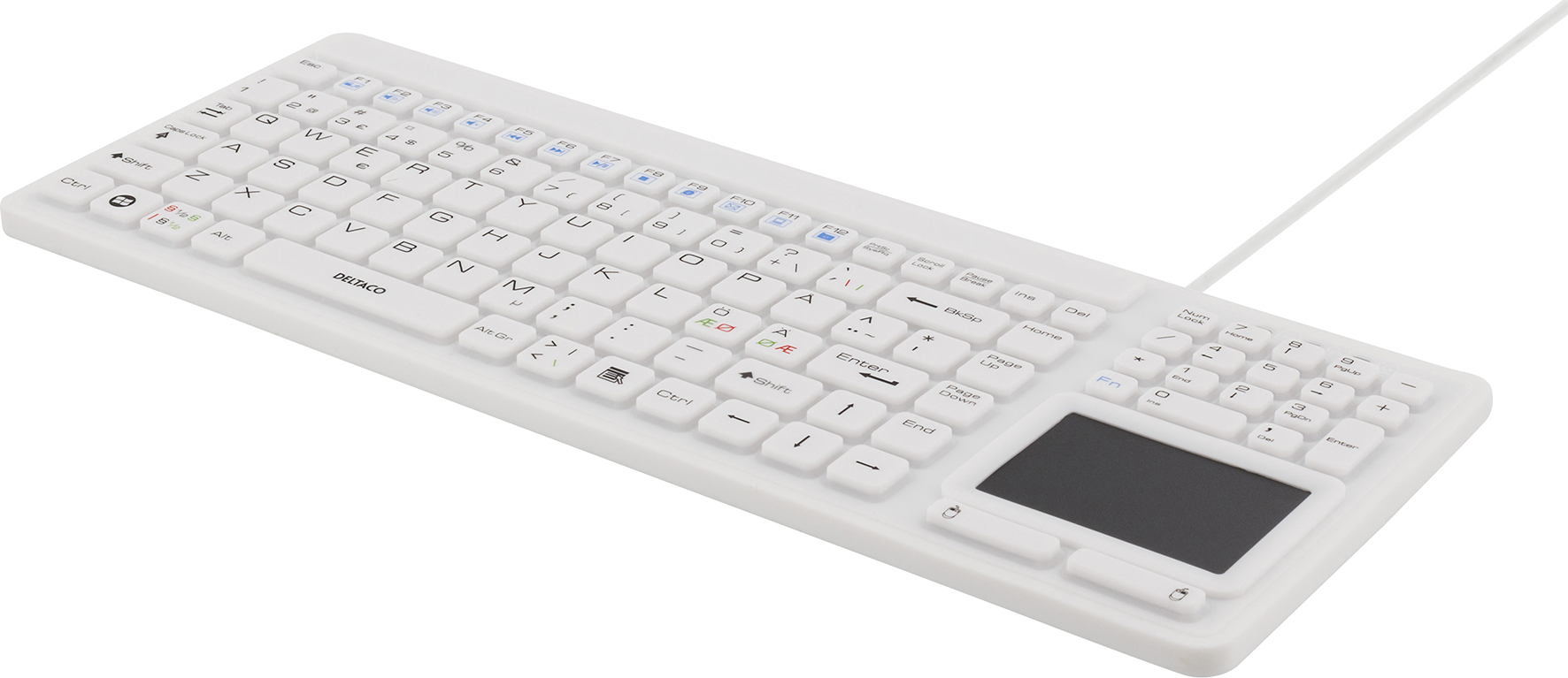 Tangentbord IP68 touchpad Vit Deltaco