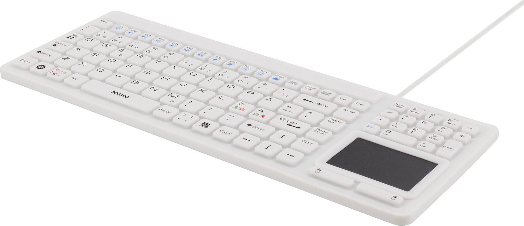 Tangentbord IP68 touchpad Vit Deltaco