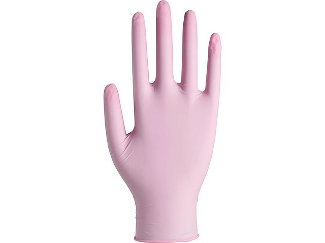 Nitrilhandske puderfri rosa 100/fp