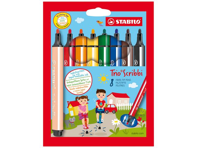 Fiberpenna Trio Scribbi 8 f&auml;rger