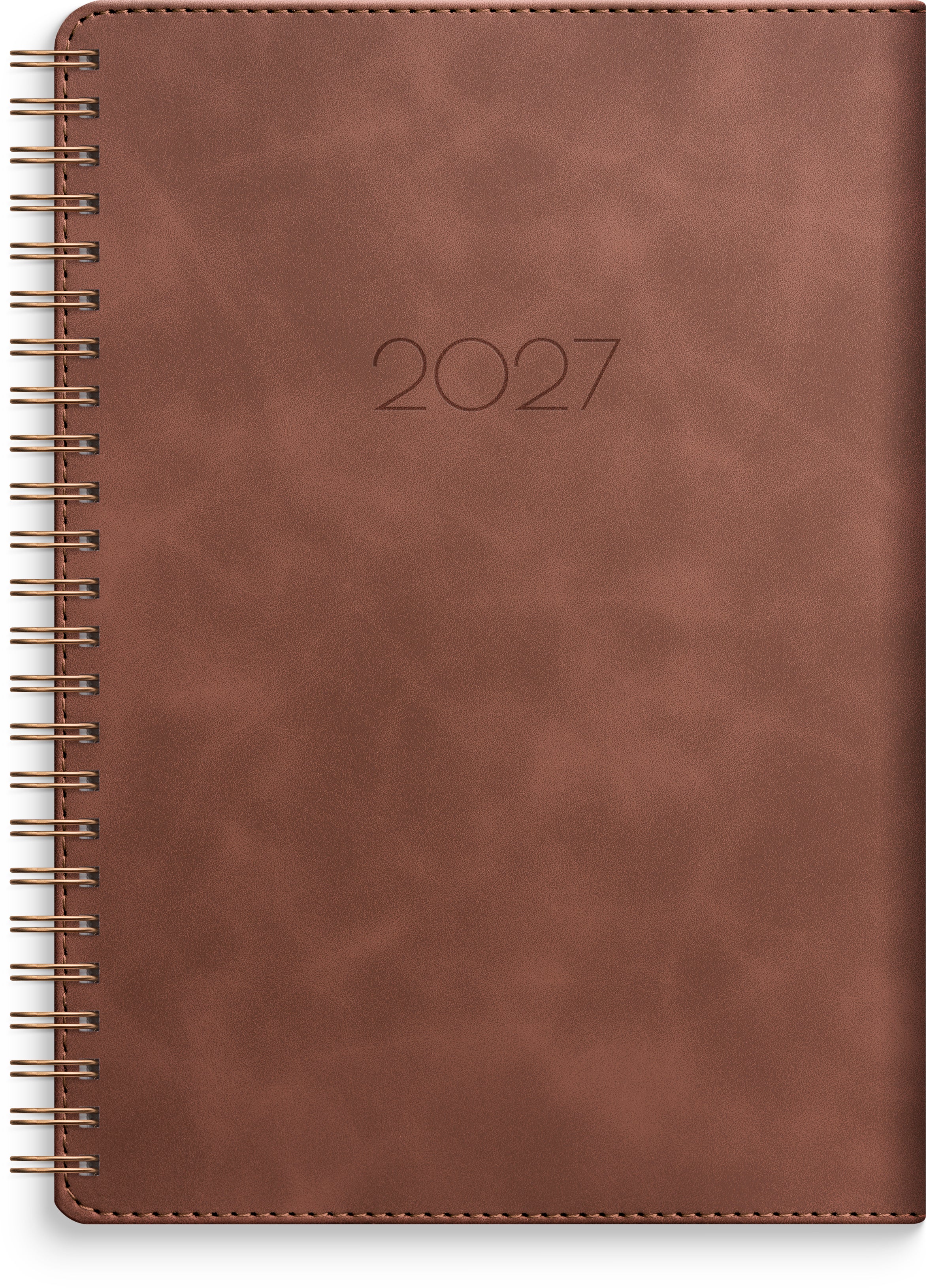 Kalender 2027 Business A5 Twist brun Burde