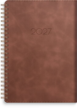 Kalender 2027 Business A5 Twist brun Burde