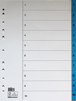 Register flikförstärkt A4 1-10
