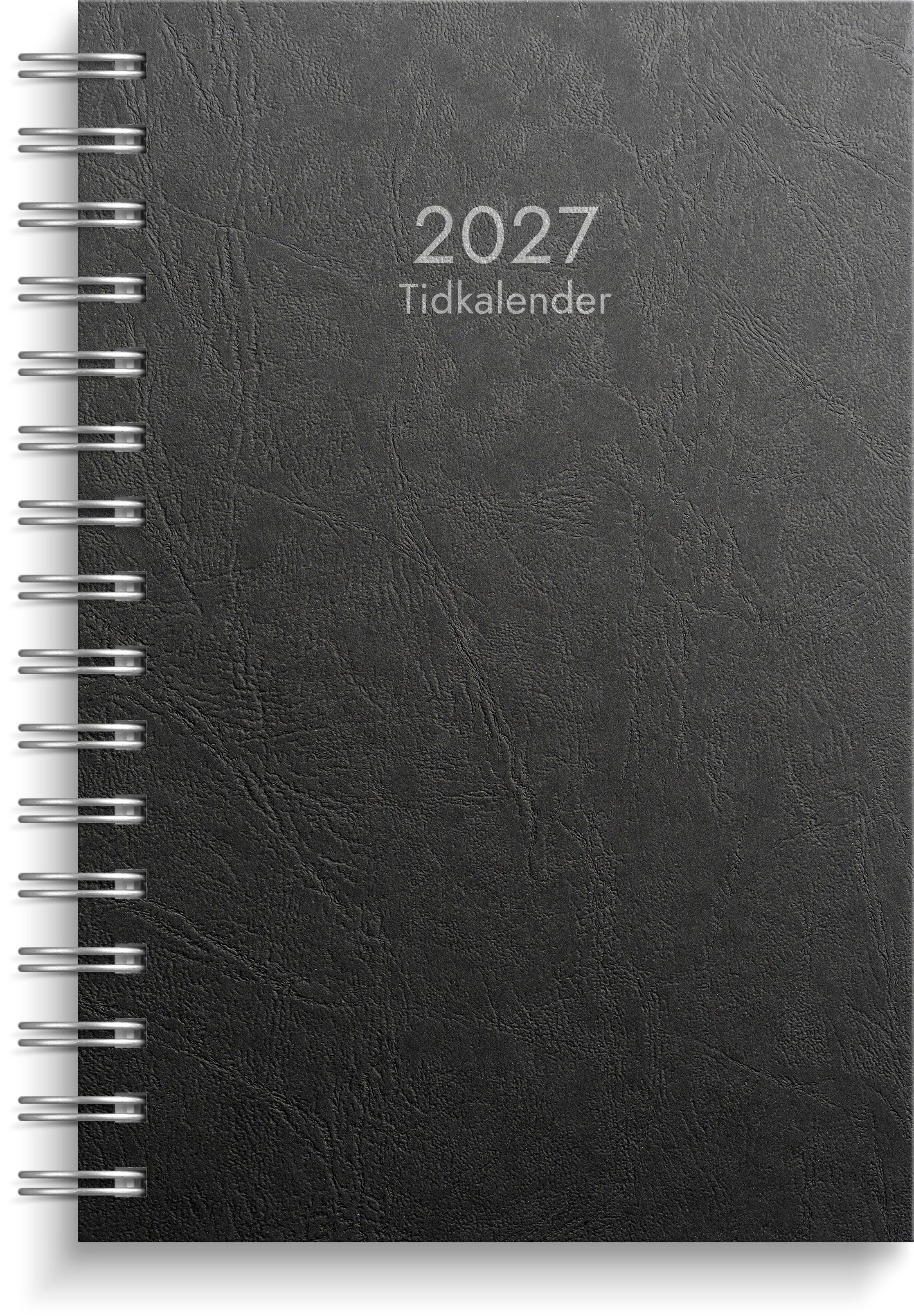 Tidkalender 2027 svart kartong Burde