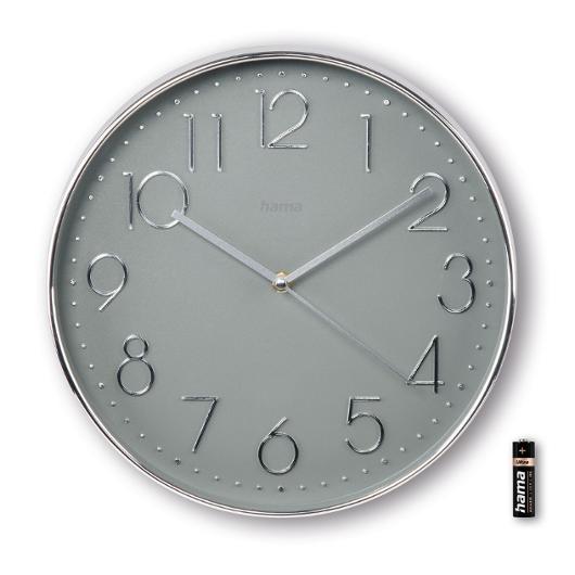 Väggur HAMA Corsica 30cm silver