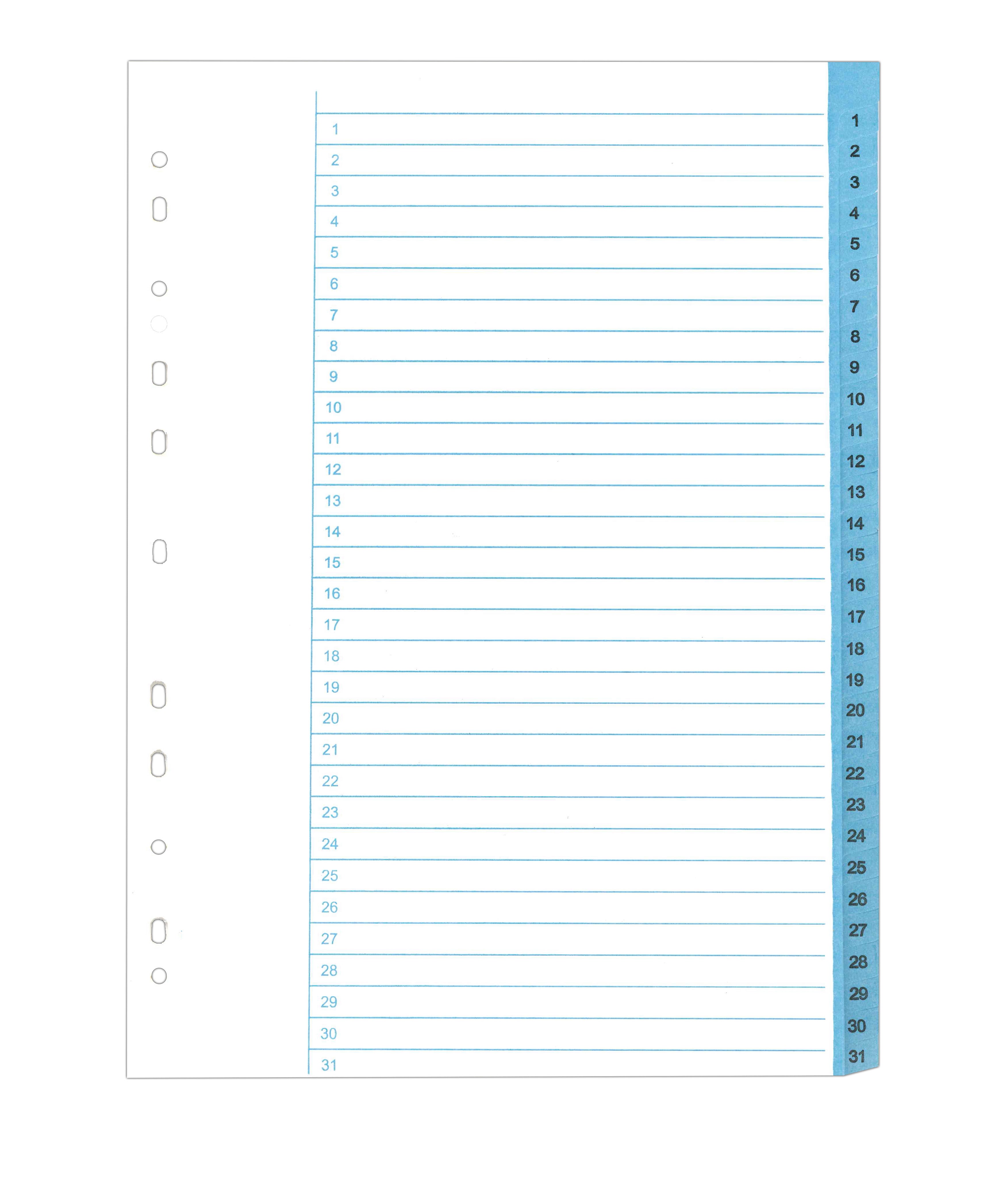 Register papper A4 1–31