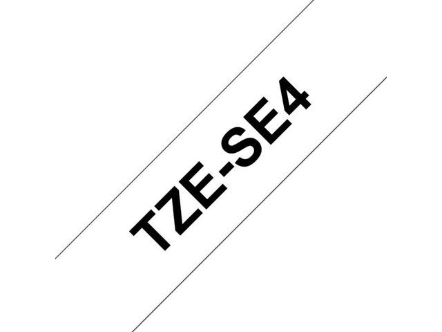 Tape BROTHER TZESE4 18mm svart på vit