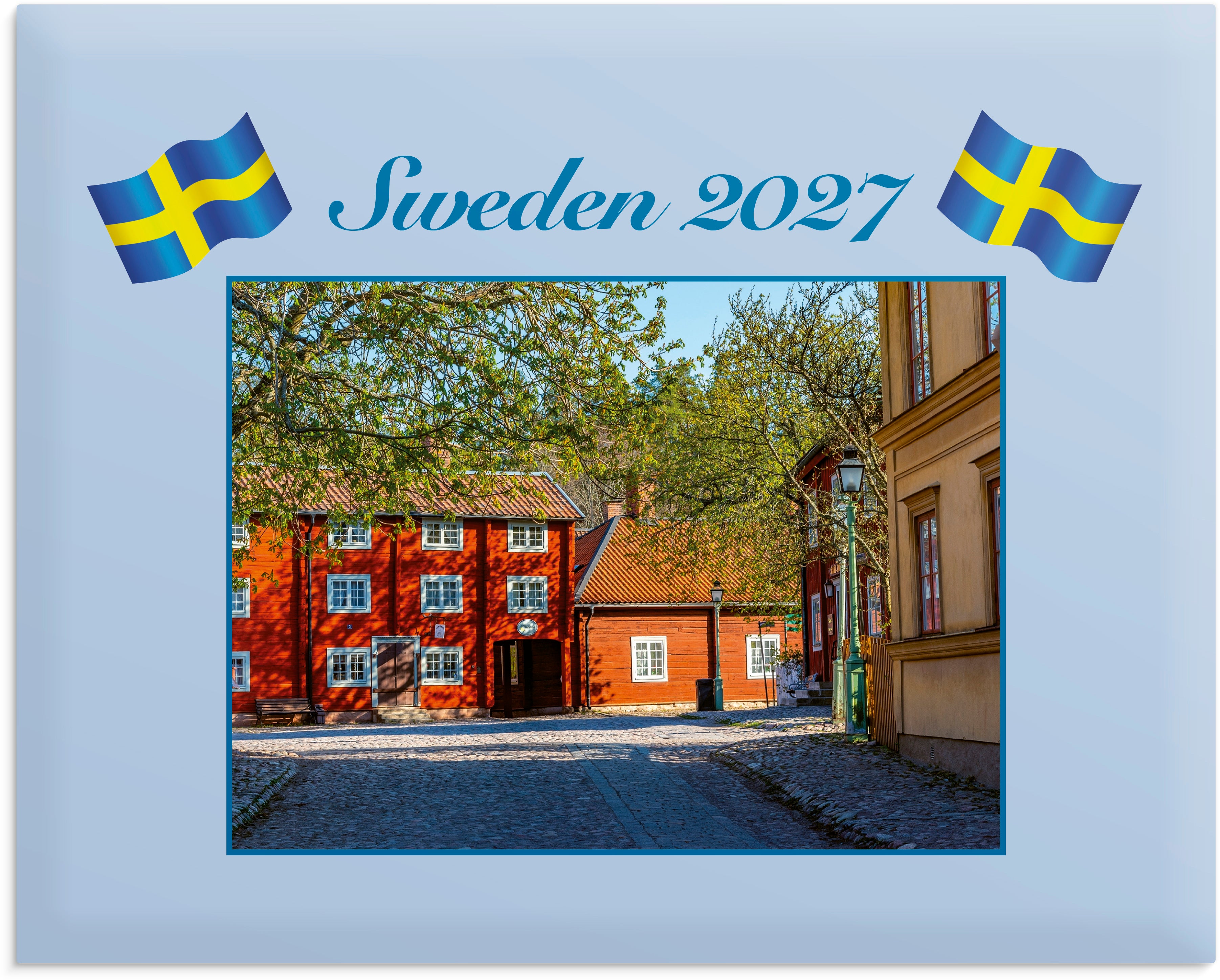 Väggkalender Sweden 2027 med kuvert Burde