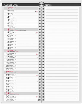Bordskalender Elegant 2027 spiral Burde